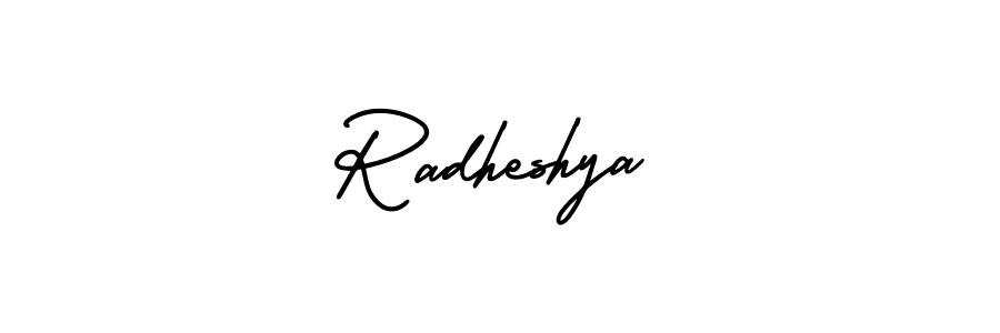 Radheshya stylish signature style. Best Handwritten Sign (AmerikaSignatureDemo-Regular) for my name. Handwritten Signature Collection Ideas for my name Radheshya. Radheshya signature style 3 images and pictures png