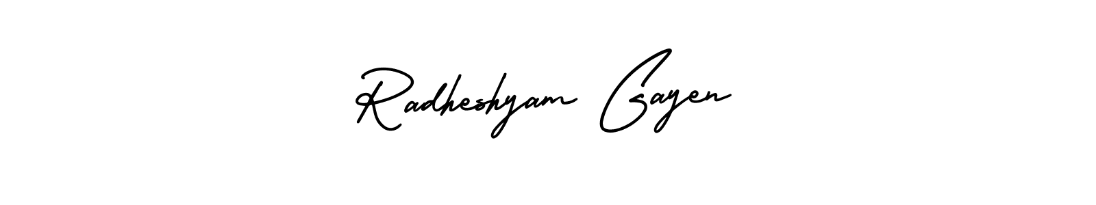 This is the best signature style for the Radheshyam Gayen name. Also you like these signature font (AmerikaSignatureDemo-Regular). Mix name signature. Radheshyam Gayen signature style 3 images and pictures png