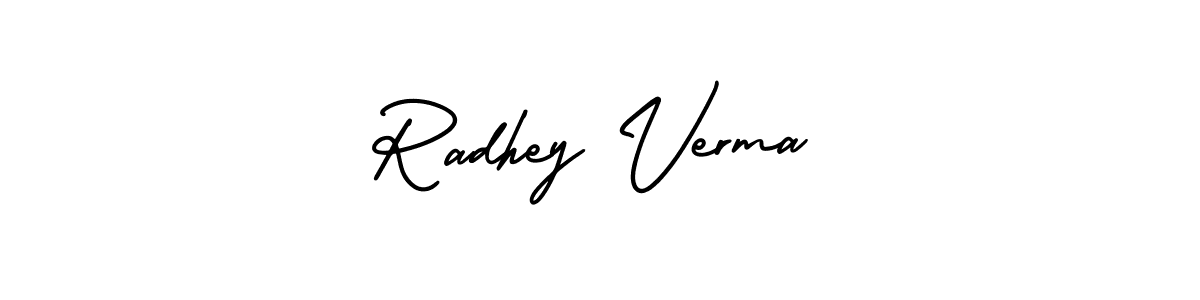 Radhey Verma stylish signature style. Best Handwritten Sign (AmerikaSignatureDemo-Regular) for my name. Handwritten Signature Collection Ideas for my name Radhey Verma. Radhey Verma signature style 3 images and pictures png