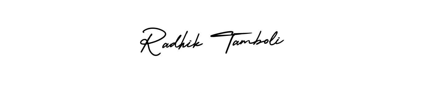 Make a beautiful signature design for name Radhik Tamboli. With this signature (AmerikaSignatureDemo-Regular) style, you can create a handwritten signature for free. Radhik Tamboli signature style 3 images and pictures png