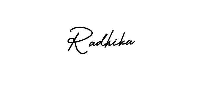 This is the best signature style for the Radhika name. Also you like these signature font (AmerikaSignatureDemo-Regular). Mix name signature. Radhika signature style 3 images and pictures png