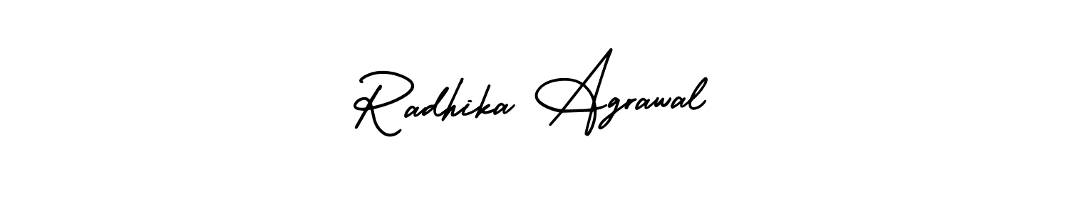 How to make Radhika Agrawal name signature. Use AmerikaSignatureDemo-Regular style for creating short signs online. This is the latest handwritten sign. Radhika Agrawal signature style 3 images and pictures png