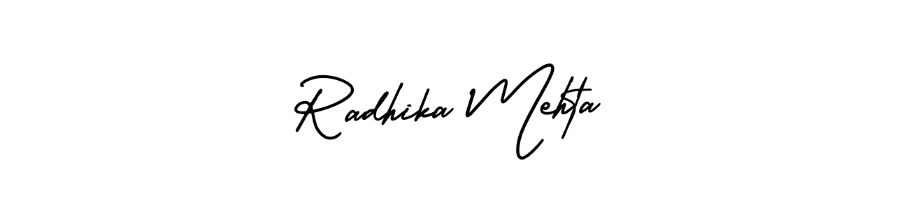 AmerikaSignatureDemo-Regular is a professional signature style that is perfect for those who want to add a touch of class to their signature. It is also a great choice for those who want to make their signature more unique. Get Radhika Mehta name to fancy signature for free. Radhika Mehta signature style 3 images and pictures png