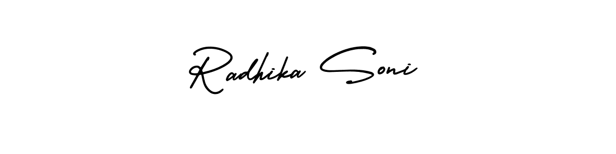 How to make Radhika Soni signature? AmerikaSignatureDemo-Regular is a professional autograph style. Create handwritten signature for Radhika Soni name. Radhika Soni signature style 3 images and pictures png