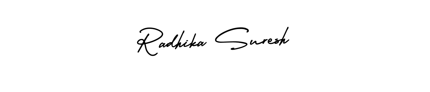 How to make Radhika Suresh name signature. Use AmerikaSignatureDemo-Regular style for creating short signs online. This is the latest handwritten sign. Radhika Suresh signature style 3 images and pictures png