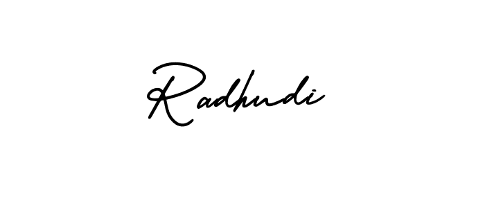 Design your own signature with our free online signature maker. With this signature software, you can create a handwritten (AmerikaSignatureDemo-Regular) signature for name Radhudi. Radhudi signature style 3 images and pictures png