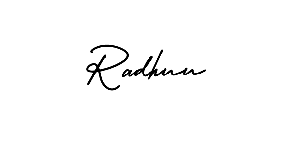This is the best signature style for the Radhuu name. Also you like these signature font (AmerikaSignatureDemo-Regular). Mix name signature. Radhuu signature style 3 images and pictures png
