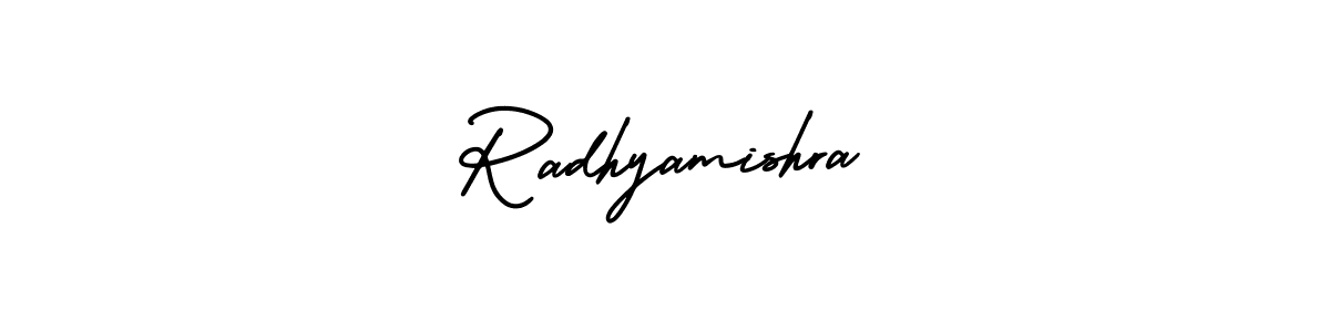 It looks lik you need a new signature style for name Radhyamishra. Design unique handwritten (AmerikaSignatureDemo-Regular) signature with our free signature maker in just a few clicks. Radhyamishra signature style 3 images and pictures png