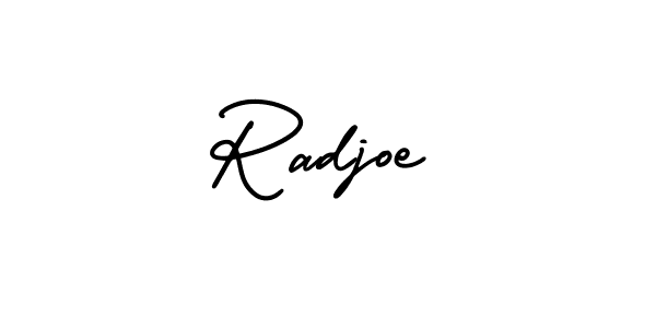 Similarly AmerikaSignatureDemo-Regular is the best handwritten signature design. Signature creator online .You can use it as an online autograph creator for name Radjoe. Radjoe signature style 3 images and pictures png