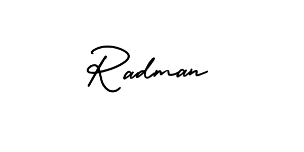 Design your own signature with our free online signature maker. With this signature software, you can create a handwritten (AmerikaSignatureDemo-Regular) signature for name Radman. Radman signature style 3 images and pictures png