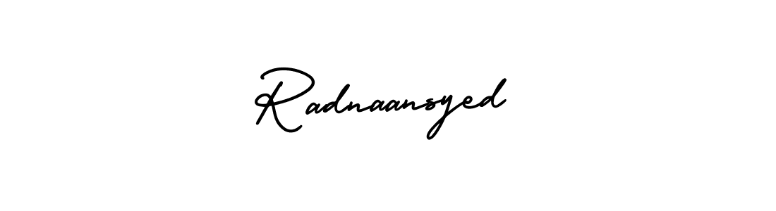 This is the best signature style for the Radnaansyed name. Also you like these signature font (AmerikaSignatureDemo-Regular). Mix name signature. Radnaansyed signature style 3 images and pictures png