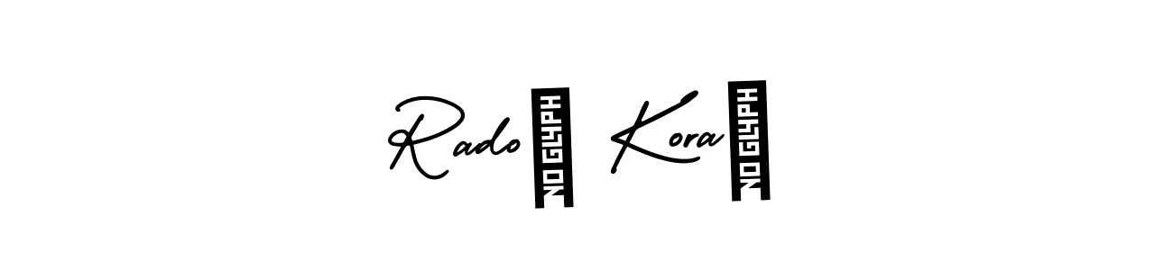 It looks lik you need a new signature style for name Radoš Korać. Design unique handwritten (AmerikaSignatureDemo-Regular) signature with our free signature maker in just a few clicks. Radoš Korać signature style 3 images and pictures png