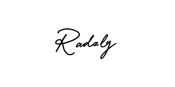 Radzly stylish signature style. Best Handwritten Sign (AmerikaSignatureDemo-Regular) for my name. Handwritten Signature Collection Ideas for my name Radzly. Radzly signature style 3 images and pictures png