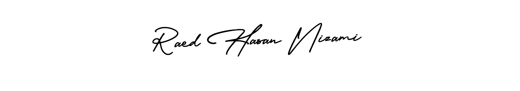 Make a beautiful signature design for name Raed Hasan Nizami. With this signature (AmerikaSignatureDemo-Regular) style, you can create a handwritten signature for free. Raed Hasan Nizami signature style 3 images and pictures png