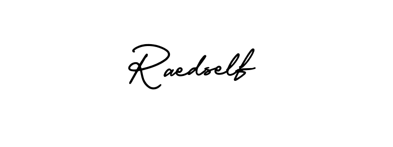 The best way (AmerikaSignatureDemo-Regular) to make a short signature is to pick only two or three words in your name. The name Raedself include a total of six letters. For converting this name. Raedself signature style 3 images and pictures png