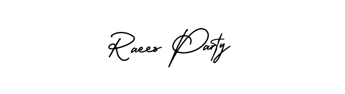 Use a signature maker to create a handwritten signature online. With this signature software, you can design (AmerikaSignatureDemo-Regular) your own signature for name Raees Party. Raees Party signature style 3 images and pictures png