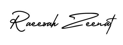 Master the art of signing with Raeesah Zeenat written in fluent AmerikaSignatureDemo-Regular script. A great template to practice and refine your handwriting. Raeesah Zeenat signature style 3 images and pictures png