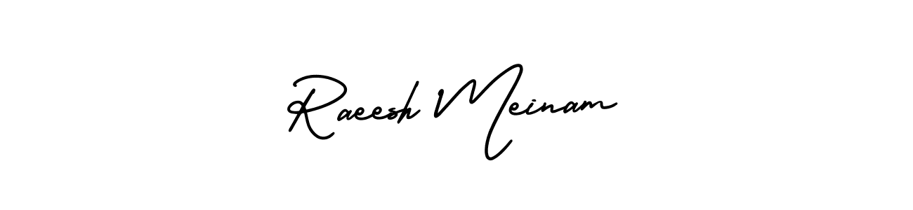How to make Raeesh Meinam name signature. Use AmerikaSignatureDemo-Regular style for creating short signs online. This is the latest handwritten sign. Raeesh Meinam signature style 3 images and pictures png
