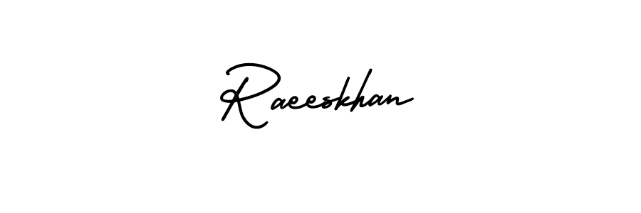 How to make Raeeskhan name signature. Use AmerikaSignatureDemo-Regular style for creating short signs online. This is the latest handwritten sign. Raeeskhan signature style 3 images and pictures png