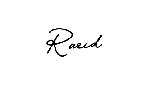 Make a beautiful signature design for name Raeid. With this signature (AmerikaSignatureDemo-Regular) style, you can create a handwritten signature for free. Raeid signature style 3 images and pictures png