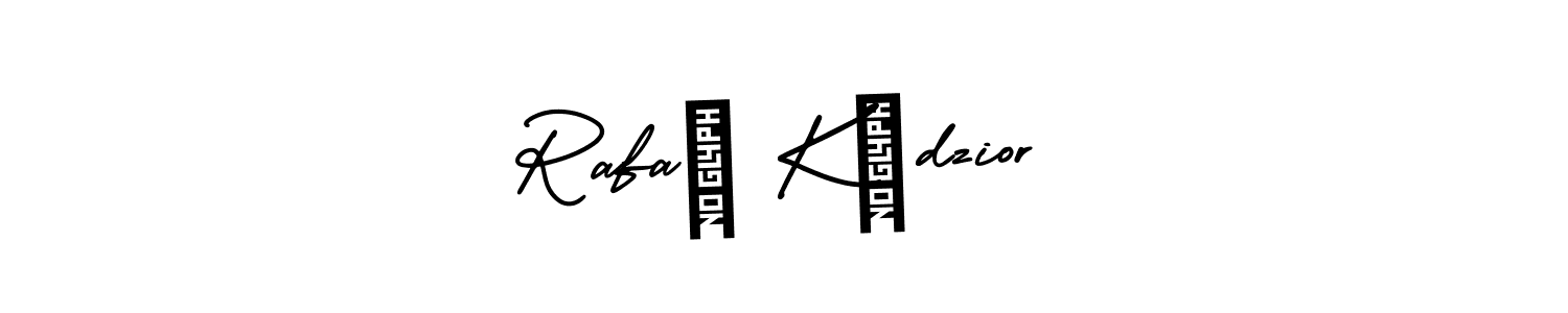 You should practise on your own different ways (AmerikaSignatureDemo-Regular) to write your name (Rafał Kędzior) in signature. don't let someone else do it for you. Rafał Kędzior signature style 3 images and pictures png