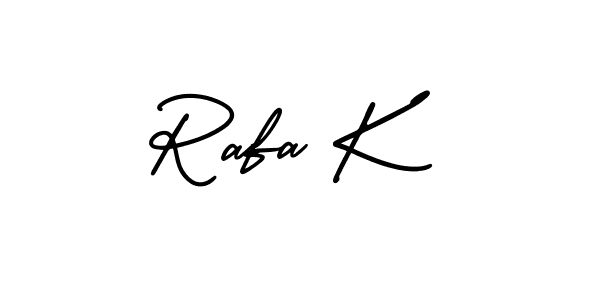 Make a beautiful signature design for name Rafa K. With this signature (AmerikaSignatureDemo-Regular) style, you can create a handwritten signature for free. Rafa K signature style 3 images and pictures png