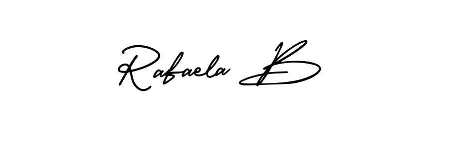 This is the best signature style for the Rafaela B name. Also you like these signature font (AmerikaSignatureDemo-Regular). Mix name signature. Rafaela B signature style 3 images and pictures png
