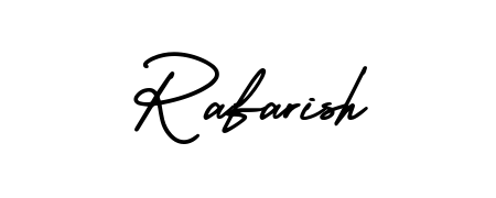 A stylish, flowing autograph style designed for name Rafarish using AmerikaSignatureDemo-Regular typography. Perfect for digital creative projects. Rafarish signature style 3 images and pictures png