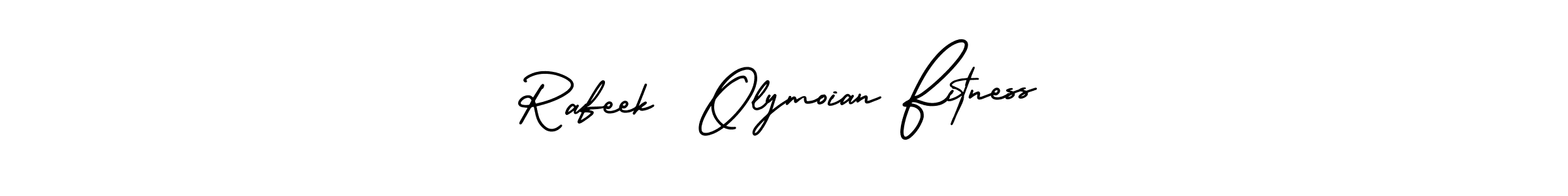 Use a signature maker to create a handwritten signature online. With this signature software, you can design (AmerikaSignatureDemo-Regular) your own signature for name Rafeek  Olymoian Fitness. Rafeek  Olymoian Fitness signature style 3 images and pictures png