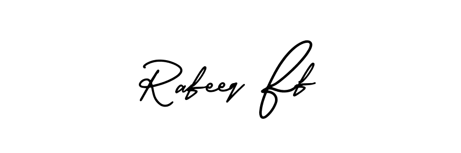 How to make Rafeeq Ff name signature. Use AmerikaSignatureDemo-Regular style for creating short signs online. This is the latest handwritten sign. Rafeeq Ff signature style 3 images and pictures png
