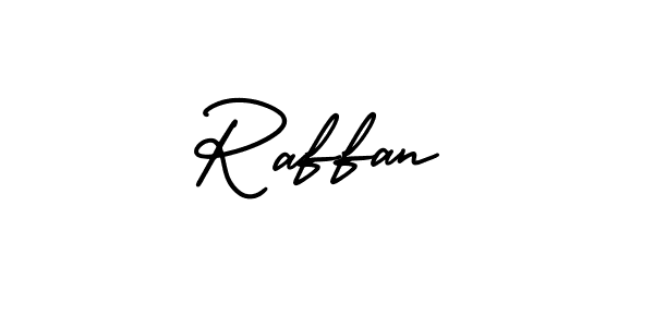 How to make Raffan name signature. Use AmerikaSignatureDemo-Regular style for creating short signs online. This is the latest handwritten sign. Raffan signature style 3 images and pictures png