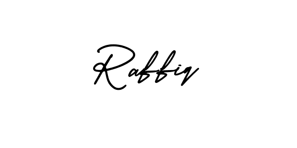 Use a signature maker to create a handwritten signature online. With this signature software, you can design (AmerikaSignatureDemo-Regular) your own signature for name Raffiq. Raffiq signature style 3 images and pictures png