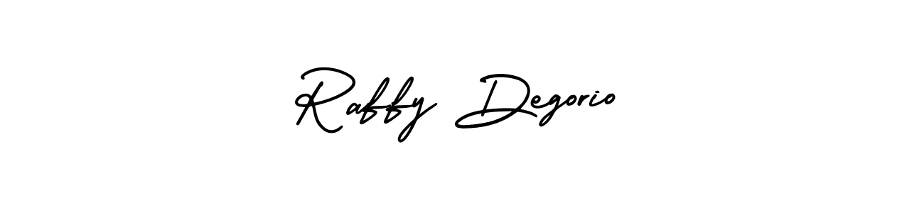 The best way (AmerikaSignatureDemo-Regular) to make a short signature is to pick only two or three words in your name. The name Raffy Degorio include a total of six letters. For converting this name. Raffy Degorio signature style 3 images and pictures png