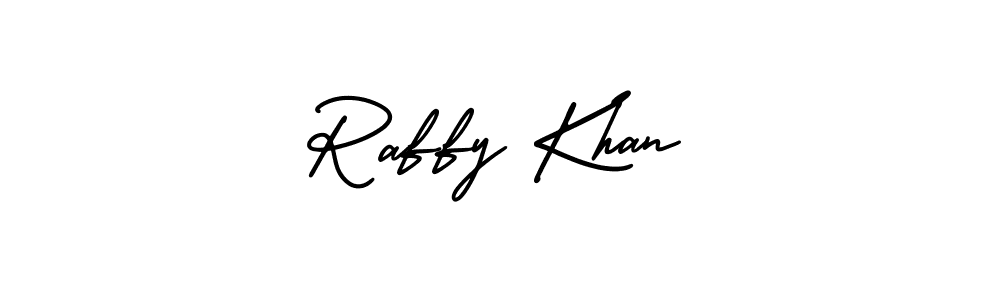 The best way (AmerikaSignatureDemo-Regular) to make a short signature is to pick only two or three words in your name. The name Raffy Khan include a total of six letters. For converting this name. Raffy Khan signature style 3 images and pictures png