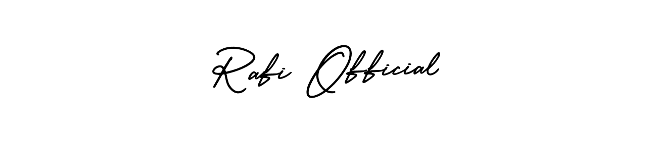The best way (AmerikaSignatureDemo-Regular) to make a short signature is to pick only two or three words in your name. The name Rafi Official include a total of six letters. For converting this name. Rafi Official signature style 3 images and pictures png