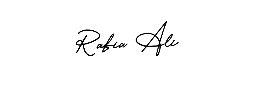 The best way (AmerikaSignatureDemo-Regular) to make a short signature is to pick only two or three words in your name. The name Rafia Ali include a total of six letters. For converting this name. Rafia Ali signature style 3 images and pictures png