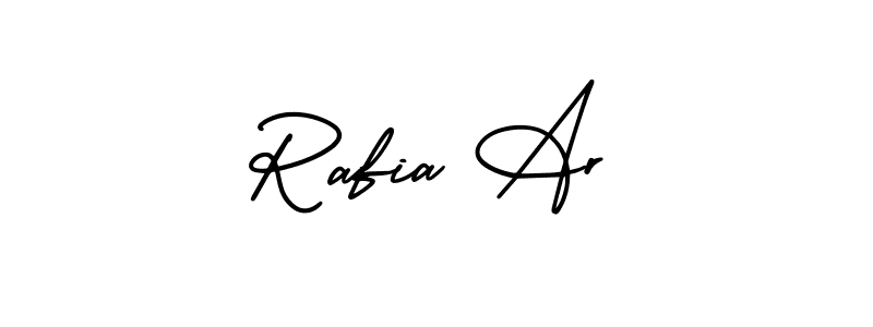 It looks lik you need a new signature style for name Rafia Ar. Design unique handwritten (AmerikaSignatureDemo-Regular) signature with our free signature maker in just a few clicks. Rafia Ar signature style 3 images and pictures png