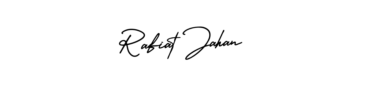 Make a short Rafiat Jahan signature style. Manage your documents anywhere anytime using AmerikaSignatureDemo-Regular. Create and add eSignatures, submit forms, share and send files easily. Rafiat Jahan signature style 3 images and pictures png