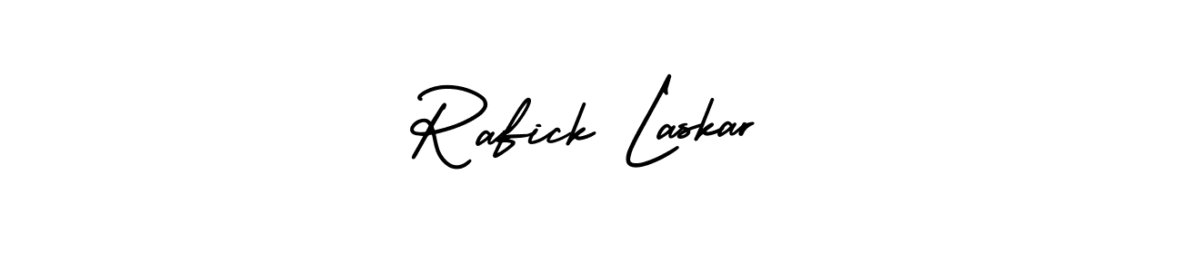 How to Draw Rafick Laskar signature style? AmerikaSignatureDemo-Regular is a latest design signature styles for name Rafick Laskar. Rafick Laskar signature style 3 images and pictures png