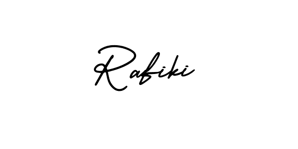 How to Draw Rafiki signature style? AmerikaSignatureDemo-Regular is a latest design signature styles for name Rafiki. Rafiki signature style 3 images and pictures png