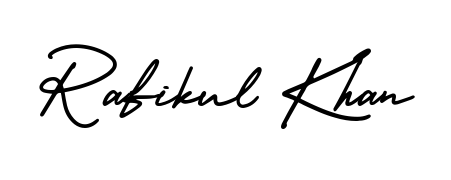 You should practise on your own different ways (AmerikaSignatureDemo-Regular) to write your name (Rafikul Khan) in signature. Don't let someone else do it for you. Rafikul Khan signature style 3 images and pictures png