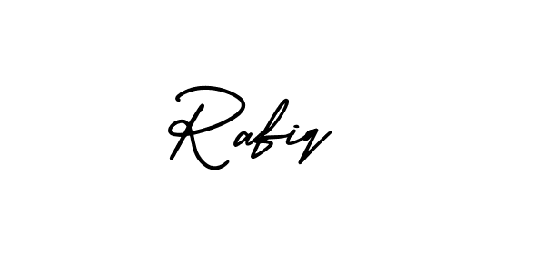 Use a signature maker to create a handwritten signature online. With this signature software, you can design (AmerikaSignatureDemo-Regular) your own signature for name Rafiq . Rafiq  signature style 3 images and pictures png