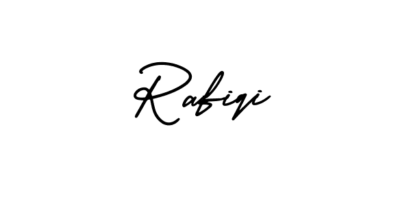The best way (AmerikaSignatureDemo-Regular) to make a short signature is to pick only two or three words in your name. The name Rafiqi include a total of six letters. For converting this name. Rafiqi signature style 3 images and pictures png
