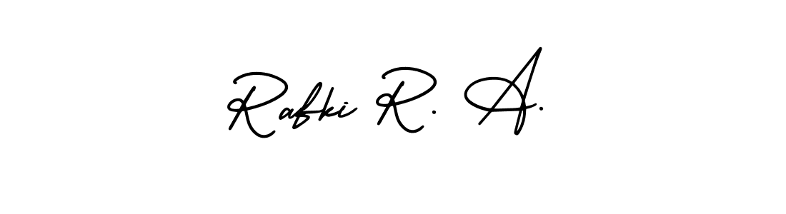 Also You can easily find your signature by using the search form. We will create Rafki R. A. name handwritten signature images for you free of cost using AmerikaSignatureDemo-Regular sign style. Rafki R. A. signature style 3 images and pictures png