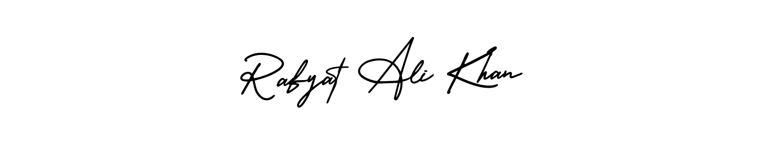AmerikaSignatureDemo-Regular is a professional signature style that is perfect for those who want to add a touch of class to their signature. It is also a great choice for those who want to make their signature more unique. Get Rafyat Ali Khan name to fancy signature for free. Rafyat Ali Khan signature style 3 images and pictures png