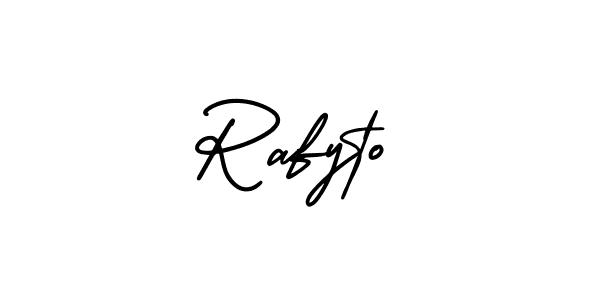 The best way (AmerikaSignatureDemo-Regular) to make a short signature is to pick only two or three words in your name. The name Rafyto include a total of six letters. For converting this name. Rafyto signature style 3 images and pictures png