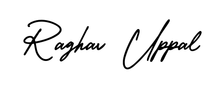 Get an exclusive digital autograph for Raghav Uppal. The AmerikaSignatureDemo-Regular typeface captures the charm of real penmanship on paper. Raghav Uppal signature style 3 images and pictures png