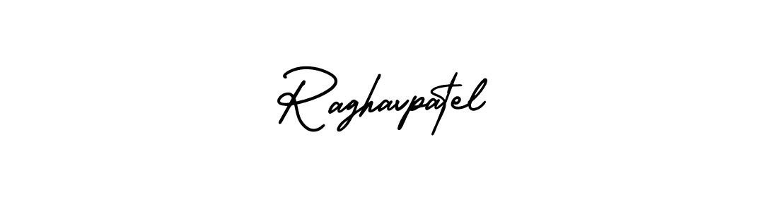 This is the best signature style for the Raghavpatel name. Also you like these signature font (AmerikaSignatureDemo-Regular). Mix name signature. Raghavpatel signature style 3 images and pictures png