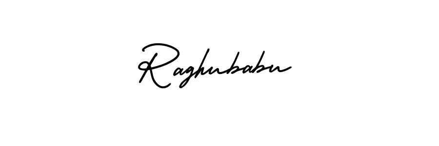 How to make Raghubabu name signature. Use AmerikaSignatureDemo-Regular style for creating short signs online. This is the latest handwritten sign. Raghubabu signature style 3 images and pictures png