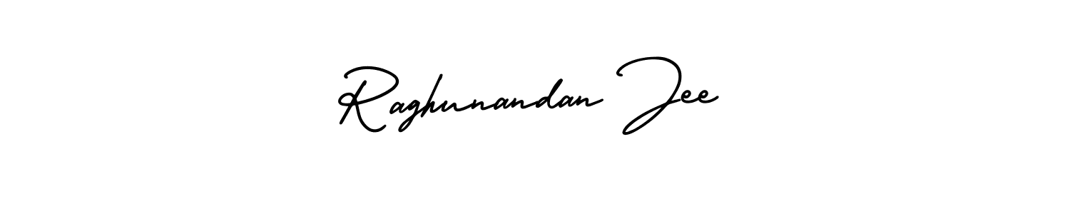 Also You can easily find your signature by using the search form. We will create Raghunandan Jee name handwritten signature images for you free of cost using AmerikaSignatureDemo-Regular sign style. Raghunandan Jee signature style 3 images and pictures png